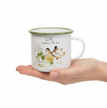 Artículo Jarrón esmaltado para plantar, jarrón con frase, Ø11cm