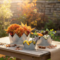 Artículo Cuenco decorativo de metal con forma de corona, Ø26,5/22,5/19 cm, juego de 3