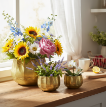 Artículo Bol decorativo de metal latón, Ø22/18/14 cm, juego de 3