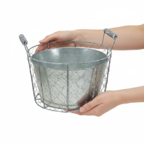 Artículo Maceta de rejilla metálica para plantar, cesta de primavera, metal, Ø26cm