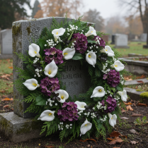 Artículo Lirios cala ensartados en alambre, pequeños, blancos, 50 unidades