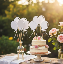 Artículo Globo decorativo para decoración de tarta con ramo de flores, blanco, 28 cm, 8 unidades