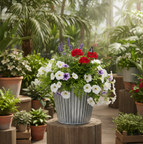 Artículo Maceta decorativa con asas, maceta metálica para plantar Ø25,5 cm