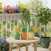 Artículo Piña decorativa de cerámica, decoración de cerámica colorida, surtido, 17 cm, 3 piezas