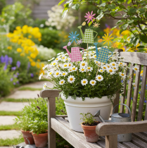 Artículo Adornos para regaderas, ideales para decorar el jardín o las macetas en primavera (12 unidades).