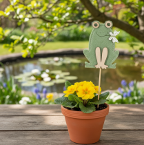 Artículo Estacas decorativas de fieltro con forma de rana para plantas – Estacas con forma de resorte para flores y arreglos florales, 10 cm, 12 unidades