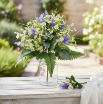 Artículo Ramo decorativo de flores artificiales, margaritas y lilas, engañosamente realista, 40 cm, decoración de mesa, decoración de habitación