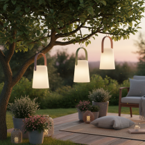 Artículo Lámpara con asa, luz LED portátil para uso interior y exterior, 22 cm, 3 unidades