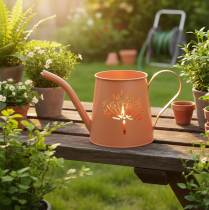 Artículo Regaderas decorativas de metal con diseño de diente de león naranja, portavelas, 12 cm, 2 unidades.