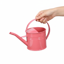Artículo Regadera decorativa de metal, maceta rosa, 1,25 l, para interior/exterior, balcón.