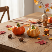 Artículo Calabazas decorativas para la decoración de mesa otoñal, 6 cm, 2 unidades