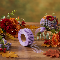 Artículo Cinta de malla morada, 4,5 cm de ancho, rollo de cinta decorativa para manualidades creativas, 10 m