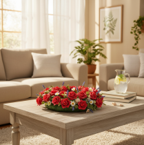 Artículo Rosas artificiales rojas con tallo, 5 cm, 100 unidades
