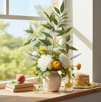Artículo Rama artificial de eucalipto, verde natural, decorativa, 100 cm.