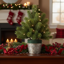 Artículo Rama artificial de abeto verde para decoración invernal, 25 cm, 24 unidades.