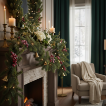 Artículo Guirnalda artificial de abeto verde para decoración festiva, 200 cm