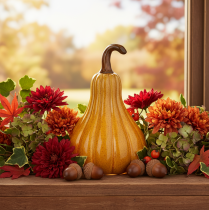 Artículo Calabaza decorativa para mesa de Halloween, 18 cm.