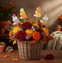 Artículo Estacas decorativas para jardín - Familia de erizos coloridos - 34 cm, 12 piezas