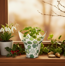 Artículo Maceta de papel con motivo de trébol, decoración de Año Nuevo, 12 cm, 12 unidades
