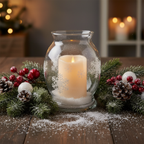 Artículo Vela LED grande con temporizador, para uso exterior, luz blanca cálida, Ø12,5 cm, H20 cm.