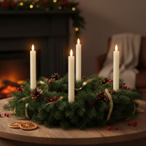 Artículo Velas de palo LED con temporizador velas estriadas crema 24,5cm 4 piezas