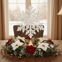 Artículo Gran copo de nieve decorativo, adorno colgante, 30 cm