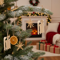 Artículo Trineo decorativo para colgar en el árbol de Navidad, 6 cm, 6 unidades