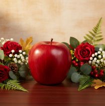 Artículo Manzana roja decorativa, fruta decorativa, Ø8cm H9.5cm, Red Delicious, 4 piezas