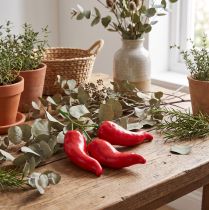 Artículo Maniquí de comida con chiles rojos de 9 cm en la rama