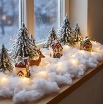 Artículo Cojín decorativo de nieve esponjoso nieve decorativa 40g