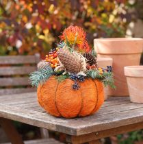 Artículo Maceta de calabaza naranja/amarillo-verde de sisal Ø15cm H9cm