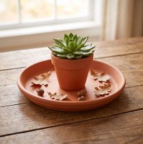 Artículo Posavasos Mediterráneo, cuenco de cerámica terracota Ø10,7cm