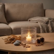 Artículo Linterna de cristal, portavelas de cristal, vela de cristal Ø11,5cm H9,5cm
