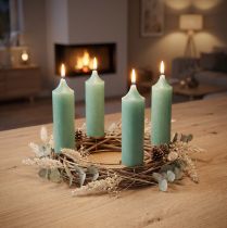 Artículo Velas cónicas velas cortas jade verde para anilla Ø21/110mm 6 piezas