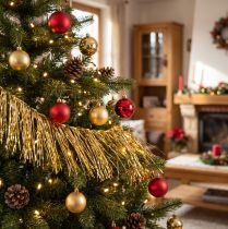 Artículo Oropel Dorado Claro Árbol Dorado Colgante Navidad L50cm