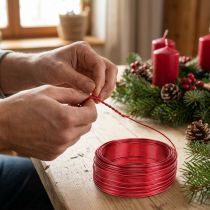 Artículo Alambre de aluminio rojo Ø2mm 500g 60m - Alambre para joyería, alambre para manualidades, alambre decorativo para floristería y manualidades
