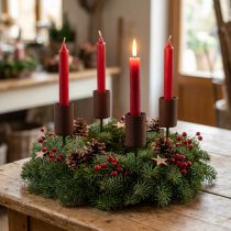 Artículo Portavelas para velas de palo marrón Ø2,3cm H14cm 4 piezas