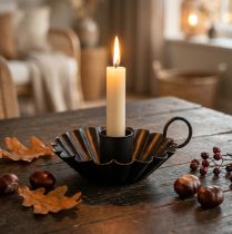 Artículo Candelero negro Candelero decoración de mesa de metal Ø9.5cm H3cm