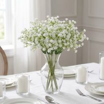 Artículo Gypsophila gypsophila artificial en manojo blanco Al. 28 cm 6 piezas