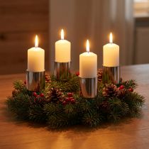 Artículo Candelabros plateados para velas cónicas de Ø3,2 cm, juego de 4 unidades