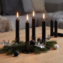 Artículo Velas cónicas velas cortas pequeñas negro 110mm Ø21mm 6 piezas manojo