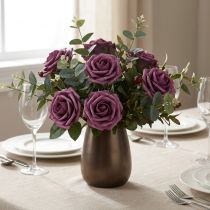 Artículo Rosas de foam Ø7,5cm Malva 18uds