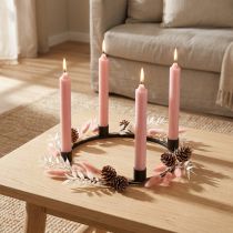 Artículo Velas cónicas velas cortas rosa para lazo decorativo Ø21/110mm 6 piezas