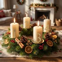 Artículo Anillos para velas cónicas, juego de números para corona de Adviento, 3 cm, 4 unidades