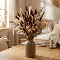 Artículo Arreglo floral seco, hierba decorativa, Lagurus Brown L20–50cm 25g