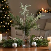 Artículo Rama de helecho artificial decoración de helecho purpurina decoración de invierno 70cm