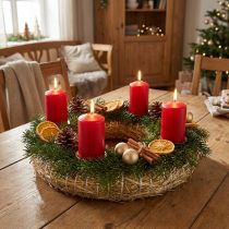 Artículo Corona de paja Ø40cm natural 5 piezas - Corona de Adviento, corona de puerta, corona de Pascua artesanal
