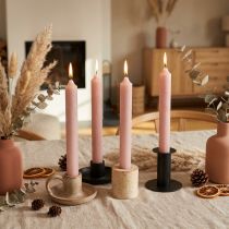 Artículo Velas cónicas rosas, estilo bohemio, Ø21/170 mm, 6 unidades