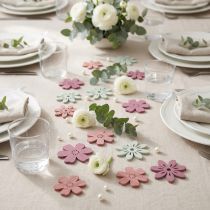 Artículo Decoración dispersa flores de mesa madera blanco rosa violeta 3,5 cm 36 piezas