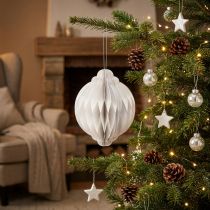 Artículo Bola alveolar Bola navideña papel blanco FSC Ø15cm H20cm